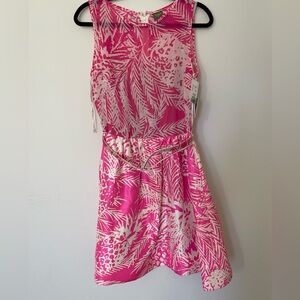NWT Gorgeous pink and white patterned dress size 10